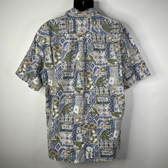 Vintage 80s Diamond Head Hawaiian Shirt Size 2XL Lucky Cat Frog Tapa Reverse - Picture 5 of 8